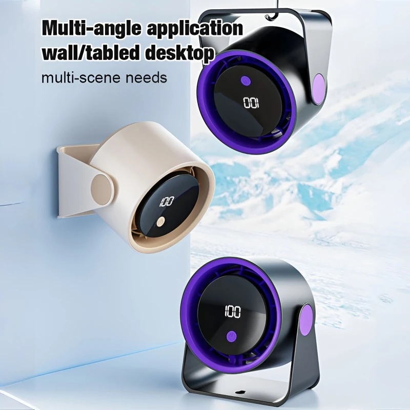 مروحة سطح المكتب المنزلية الصغيرة القابلة لإعادة الشحن، مروحة توزيع رقمية كتم الصوت، مكتب سكن الطلاب، مروحة كهربائية رائعة، مبرد صيفي