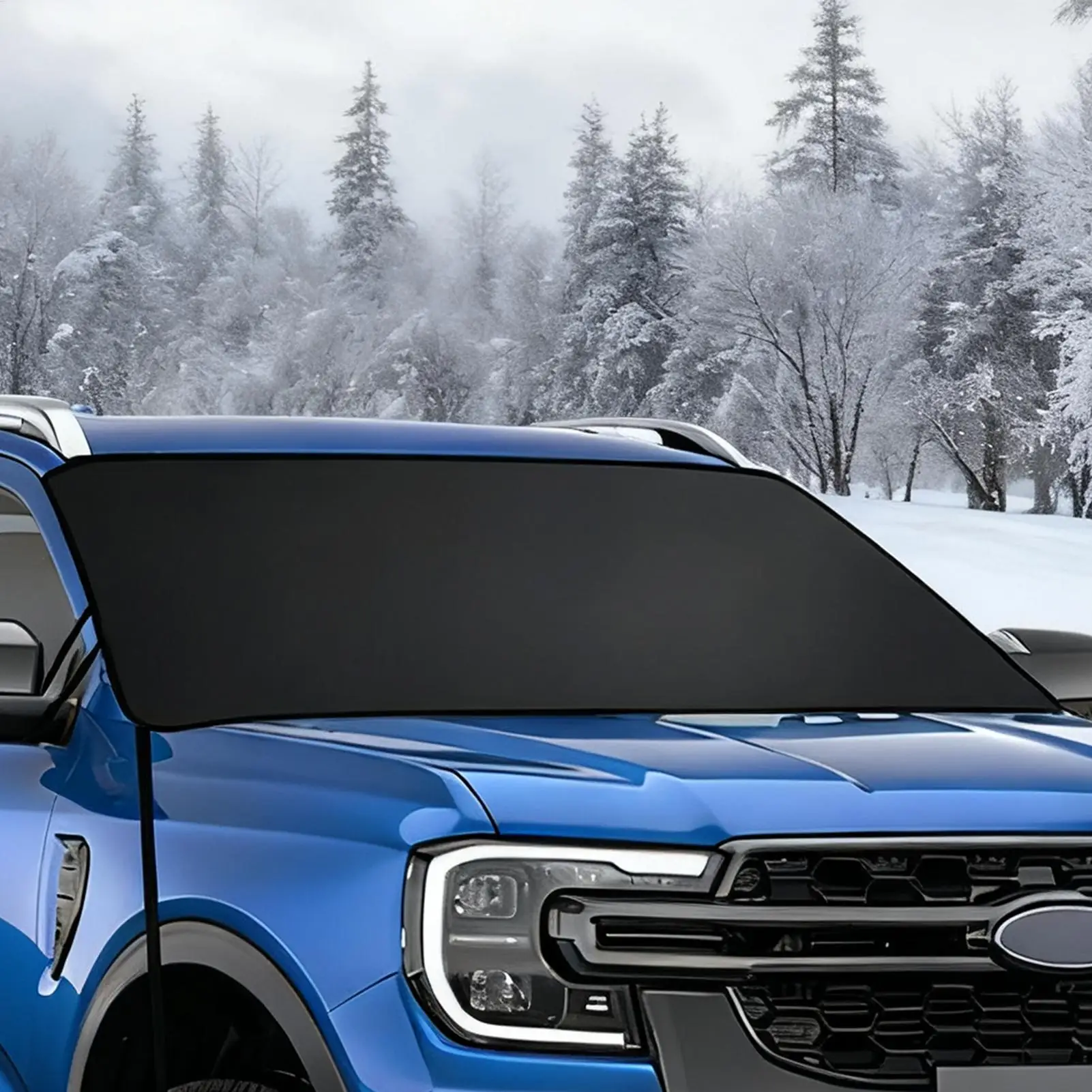 

All-Season Car Windshield Cover Thickened Oxford Cloth for Snow Frost & Sun Protection Universal Fit for Sedan Truck Commuting