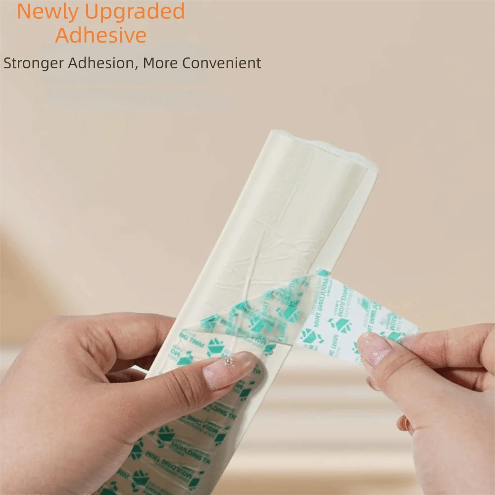 3m/bag EVA Material Self-Adhesive Wall Trim Imitation Wood Texture Flexible Bendable Design Decorative Strip Paintable Surface