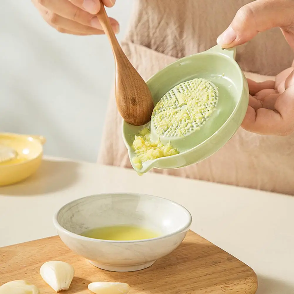 Molinillo de jengibre de cerámica, cuenco de molienda portátil, herramienta de molienda succosa y deliciosa para moler frutas, verduras, ajo, queso
