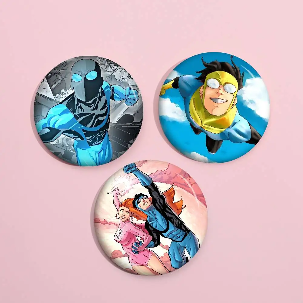 Cartoon Invincible Creator Tinplate Pin Button Custom Anime Role Old-school Brooch Cartoon Collar Badge Jewelry Gift Fans