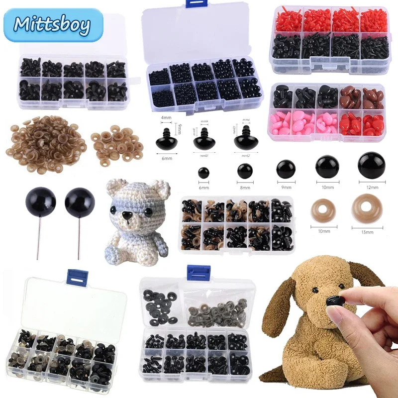 DIY Plush Toy Eye Ball Doll Accessories Eye Nose Needle Insert GlassSimulation Doll Eye Toy Dough Sculpture Food Accessories Toy