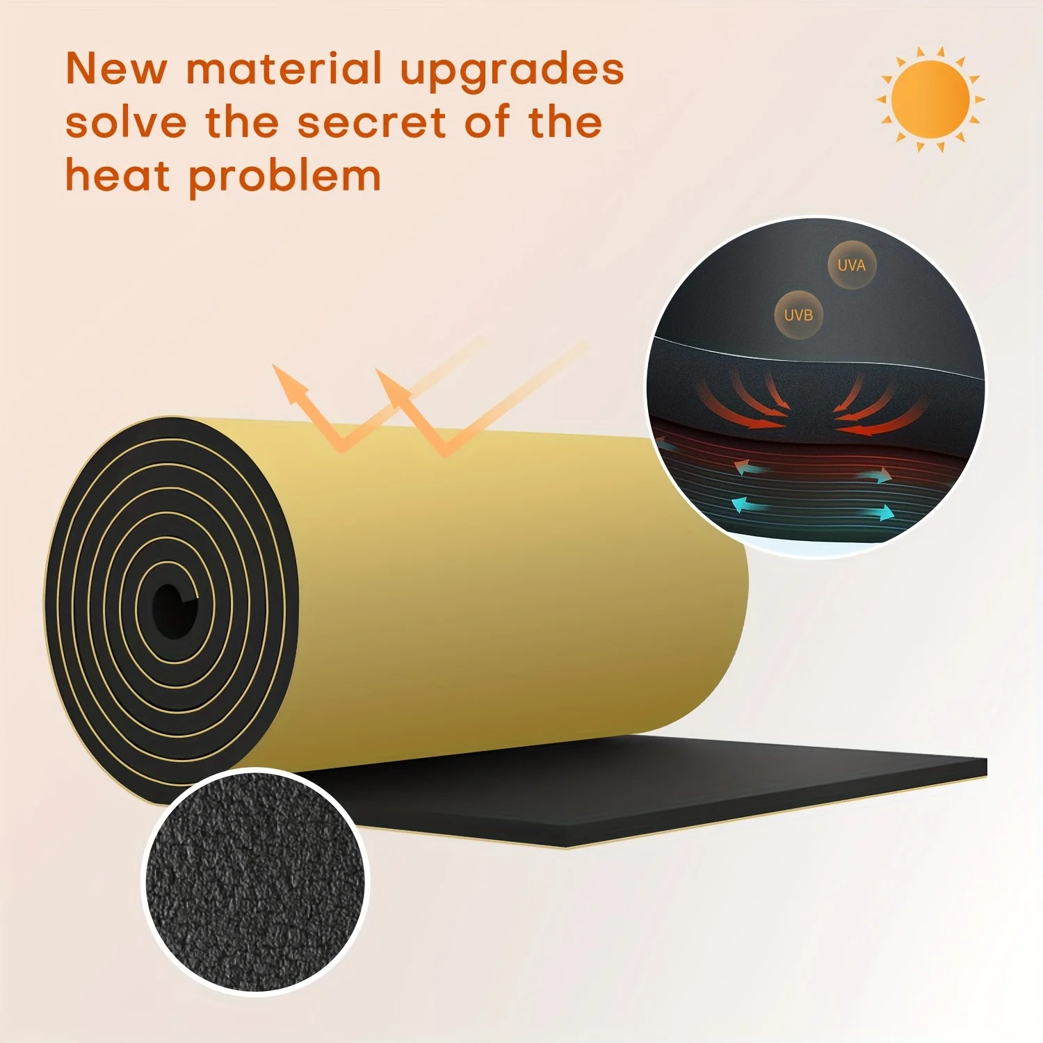 High Density Self-Adhesive Soundproof Roll 70.8x11.8x0.4 Inch - Heat Insulation Acoustic Foam for Studio, Car Noise Reduction
