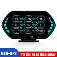 Security Alarm OBD2+GPS Digital Odometer Car HUD Gauge Smart Auto Accessories HUD Head Up Display F12 Auto Display for All Cars