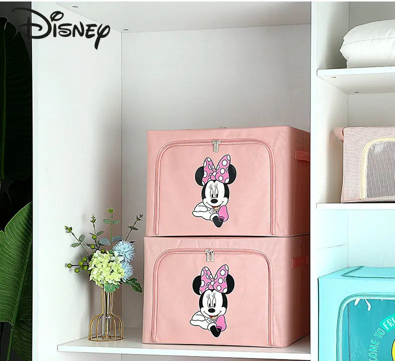 Disney Minnie\'s New Home Storage Box Fashionable and High Quality Moving Luggage Storage Bag Cartoon Large Capacity Storage Box