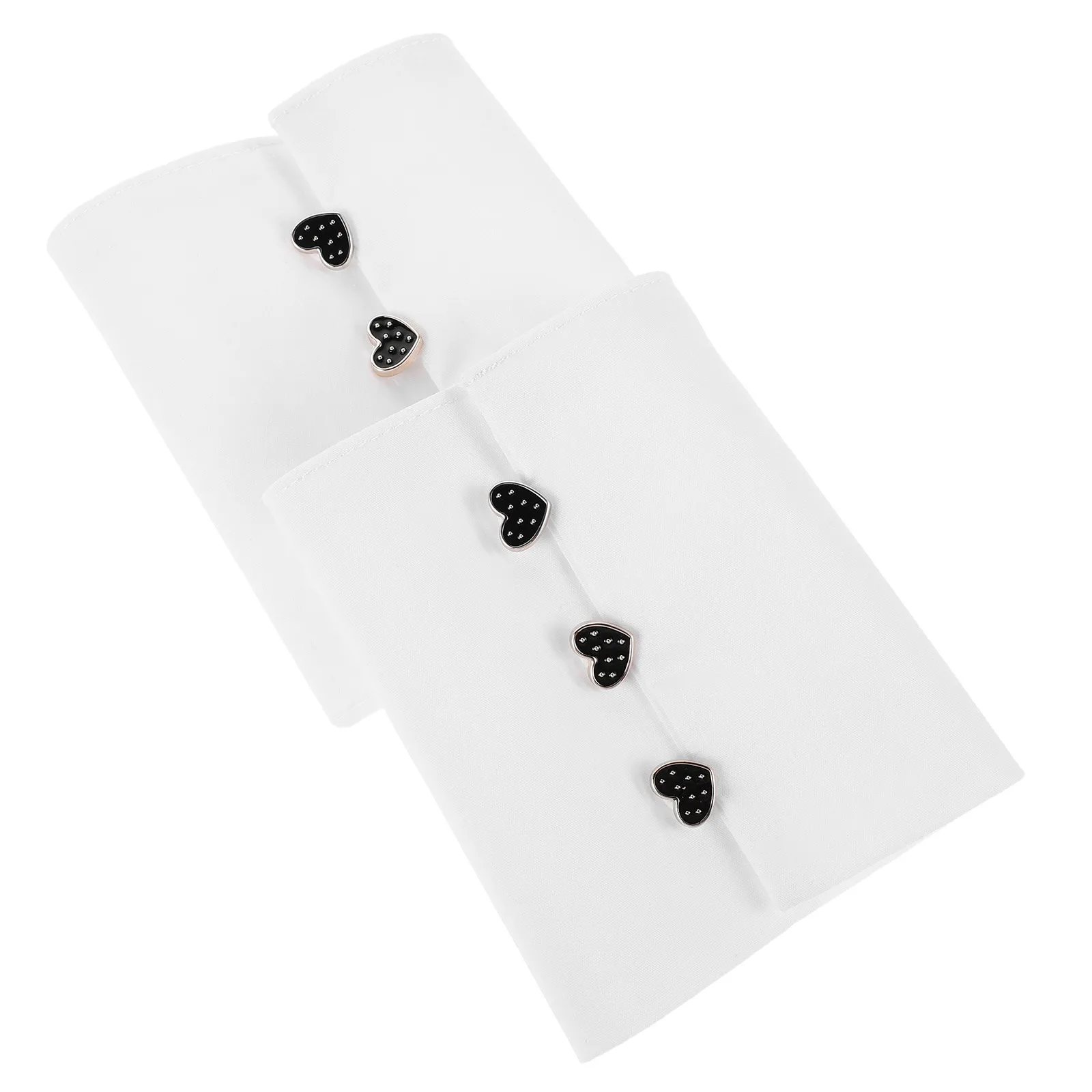 

Пара женских съемных манжет на рукава, белые, с имитацией нарукавников, с пуговицами в форме сердца, из мягкого хлопка, удлинители для блузок, для офиса