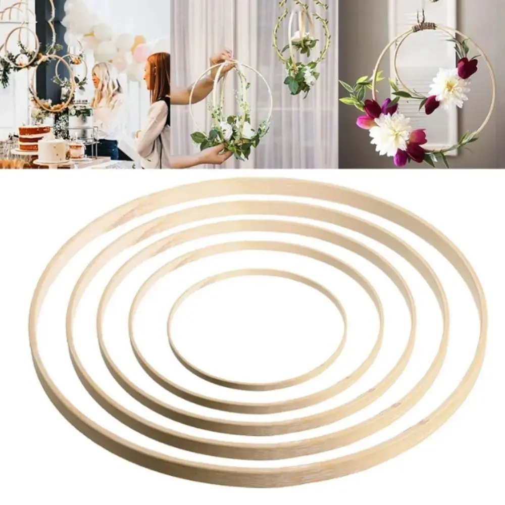 Wreath Frame Round Bamboo Circle Bamboo 10-30cm Flower Wreath Ring Hanging Bamboo Hoop Frame Wedding