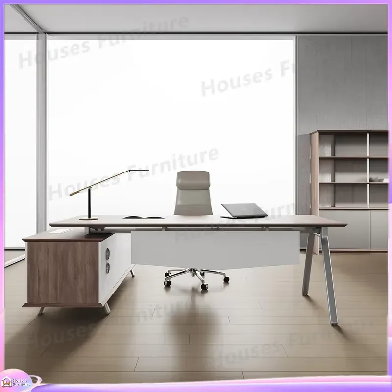 Modern Office Desk Set with Storage Manager Executive Workstation Home Office Furniture Computer Table Writing Desk Organizer