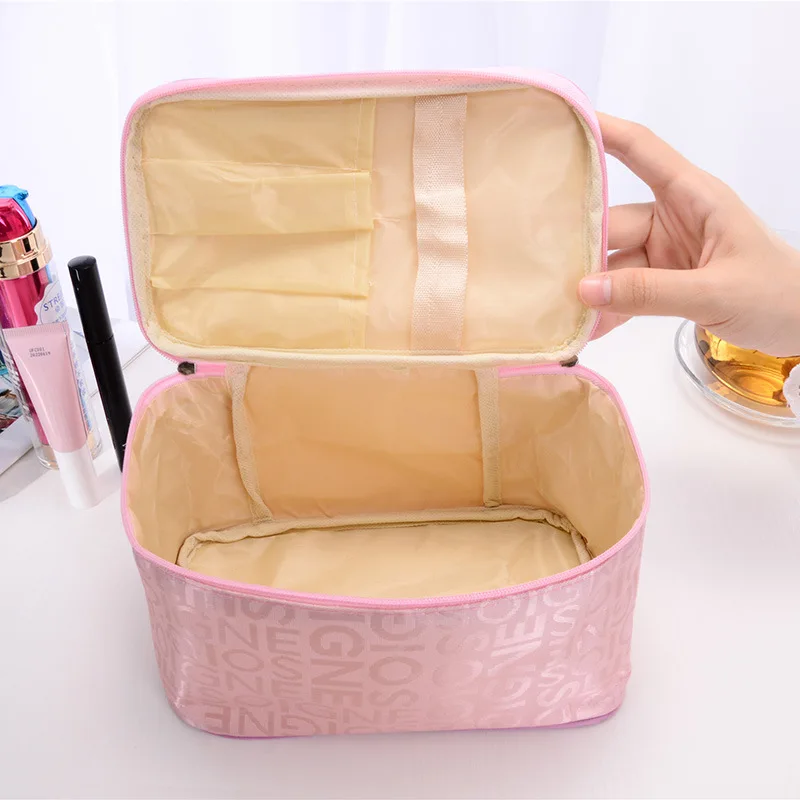 (1pc) Yuxuan Handheld Letter Makeup Bag Small Large Capacity Travel Waterproof Storage Bag Washing and Sorting Bag