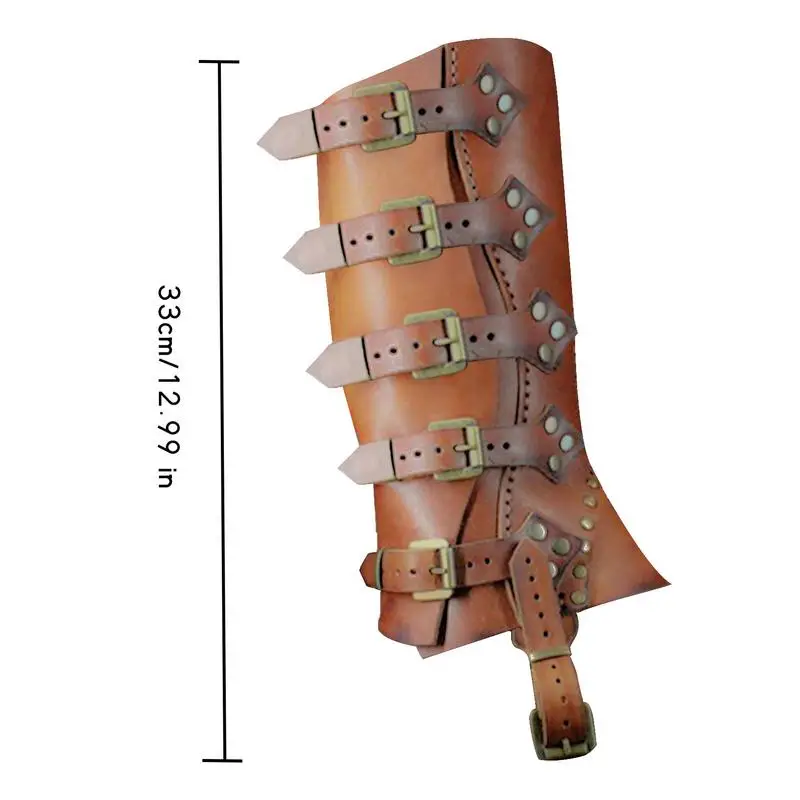 Medieval Renaissance Greaves Boots Shoes Cover Leather Leg Armor Larp Viking Warrior Knight Costume Strap Puttees