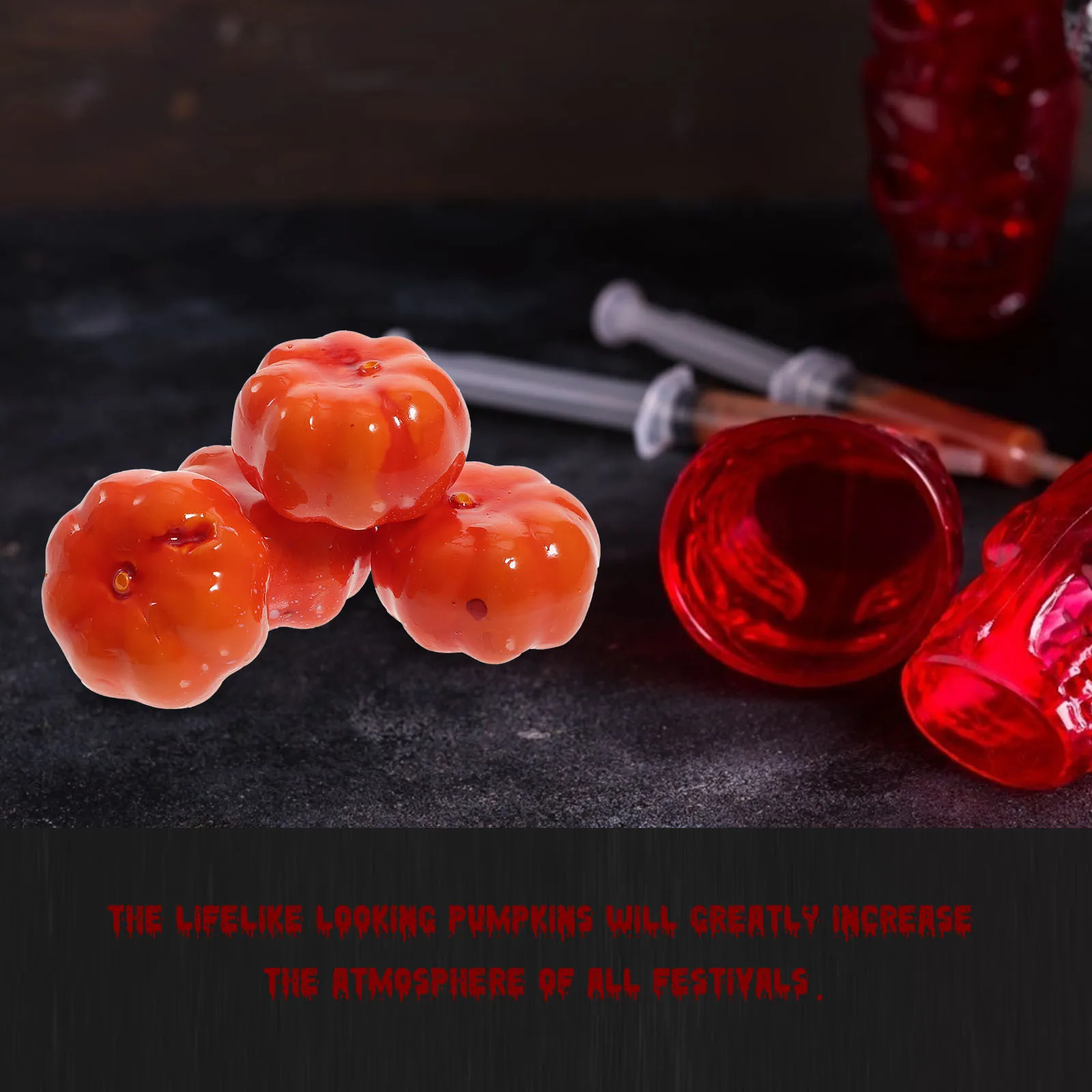 

100pcs Simulated Pumpkin Decoration Realistic Halloween Small Props For Party Home Decor Festive Atmosphere Artificial Models