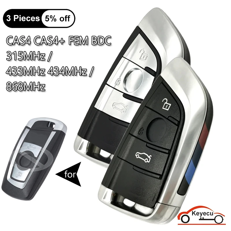 

KEYECU 3 кнопки 315 МГц YGOHUF5662, 434 МГц YGOHUF5767, 868 МГц YGOHUF5661 для BMW CAS4 CAS4 + FEM BDC Автоматический умный дистанционный брелок