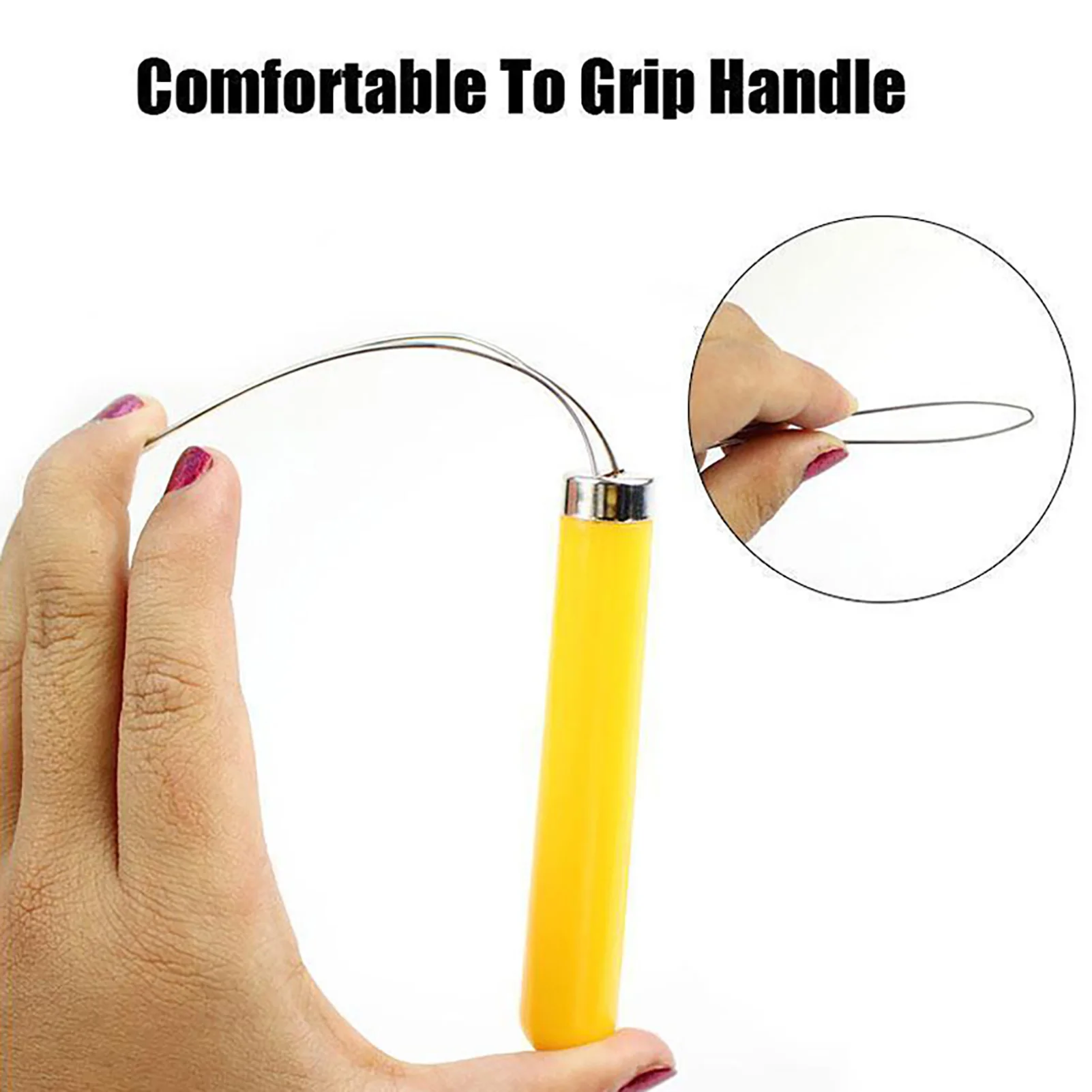 Travel dressing button hook helper tool with wire loops, non slip grip, easy shirt buttoning aid for arthritis hands