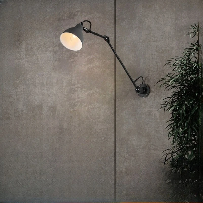 European Modern Simple LED Wrought Iron Wall Lamp Living Room Study Bedroom Bedside Eye Protection Reading Lighting Lamps