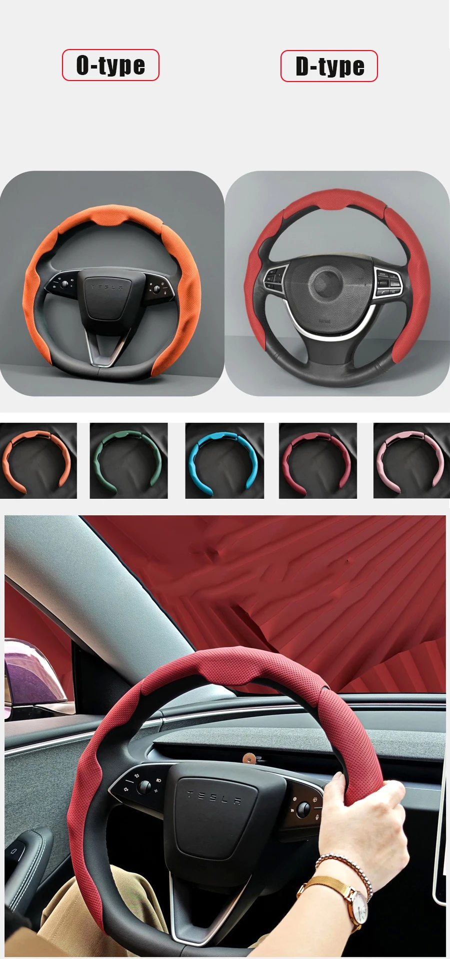 3-teiliges NAPPA-Lenkradbezug-Set für BYD Sealion 5 7 Seagull Dolphin ATTO 2 Seal U Auto-Innendekor-Styling-Ideen – Detail 1