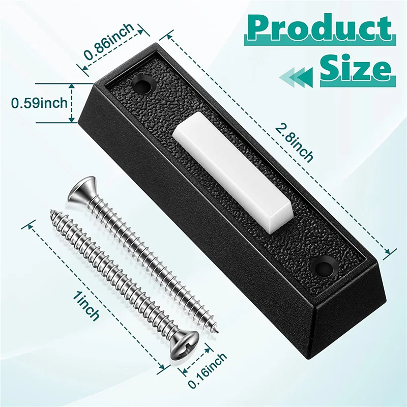 1PCS Wired Doorbell Button with LED Light, Replacement Of Doorbell Ring Button, Wall Mounted Door Opener Switch YDH