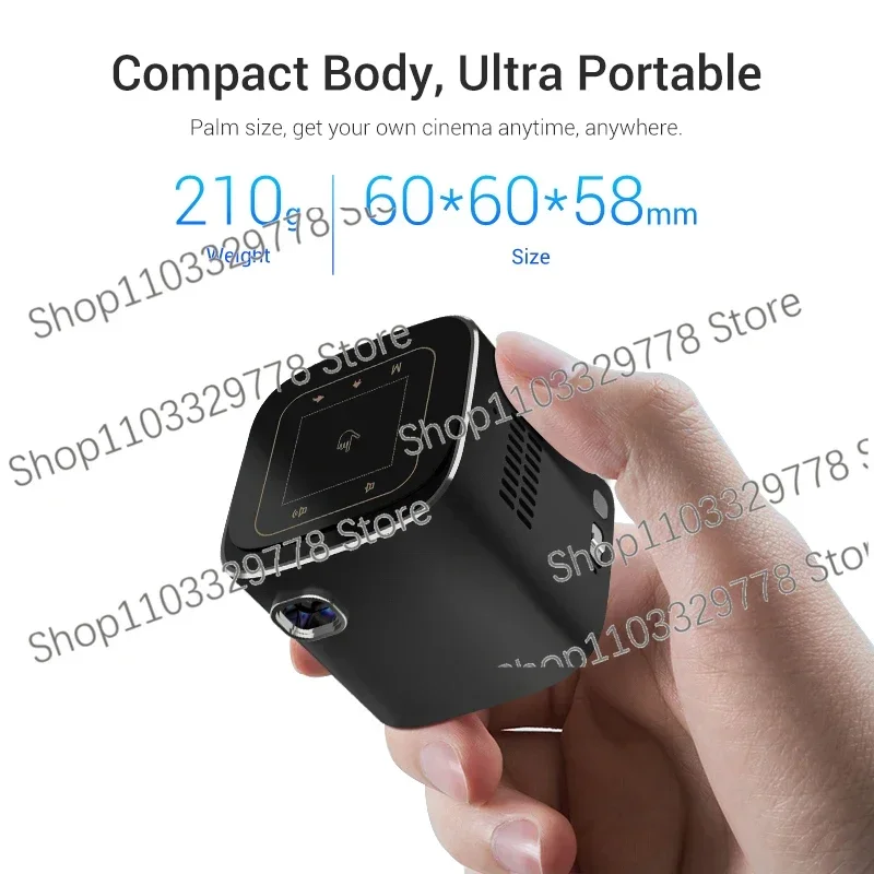 Mini Cube Shape Portable DLP Smart Portable Projector Outdoor Full HD Movie Wireless Bluetooth Short Throw Projectors