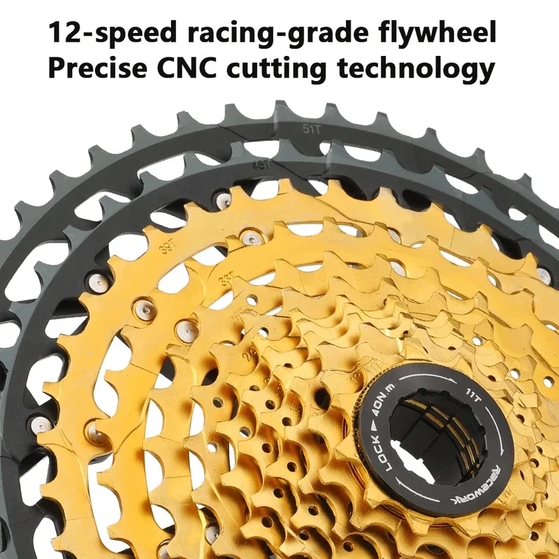 كاسيت MTB ذو 12 سرعة 11-45T / 11-51T عجلة حرة HG خفيفة للغاية لدراجات الجبال والحصى 12S Sprocket M8200