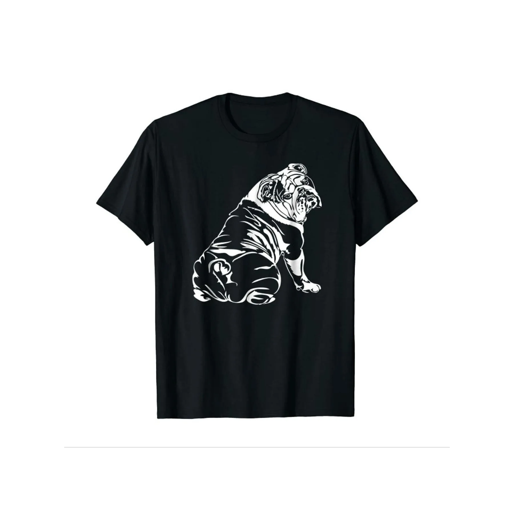 

Bulldog Sitting Graphic Tee Soft Breathable Cotton Casual Streetwear Short Sleeve Shirt for Dog Lovers