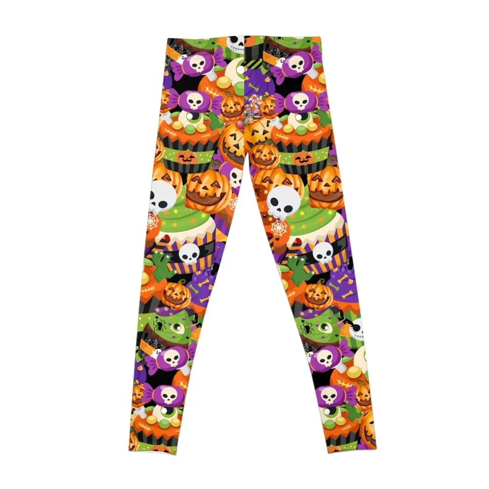 Halloween Cute cupcakes Leggings Women's high waist for physical Womens Leggings