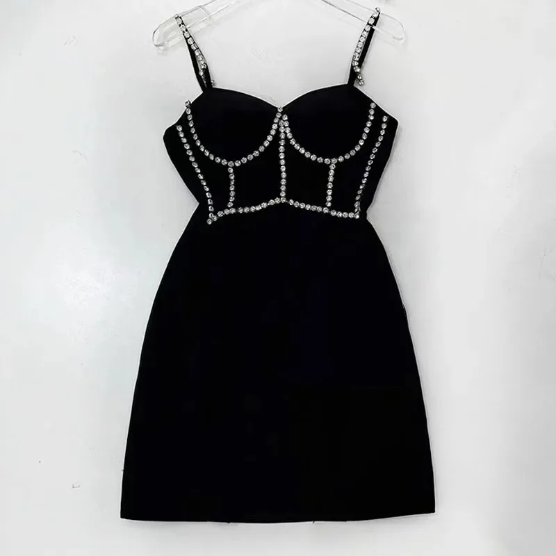 Aoi High Quality luxury Y2k Vestidos for party birthday cute Sexy Suspender Black Dresses Summer Elegant Cocktail Party Dresses