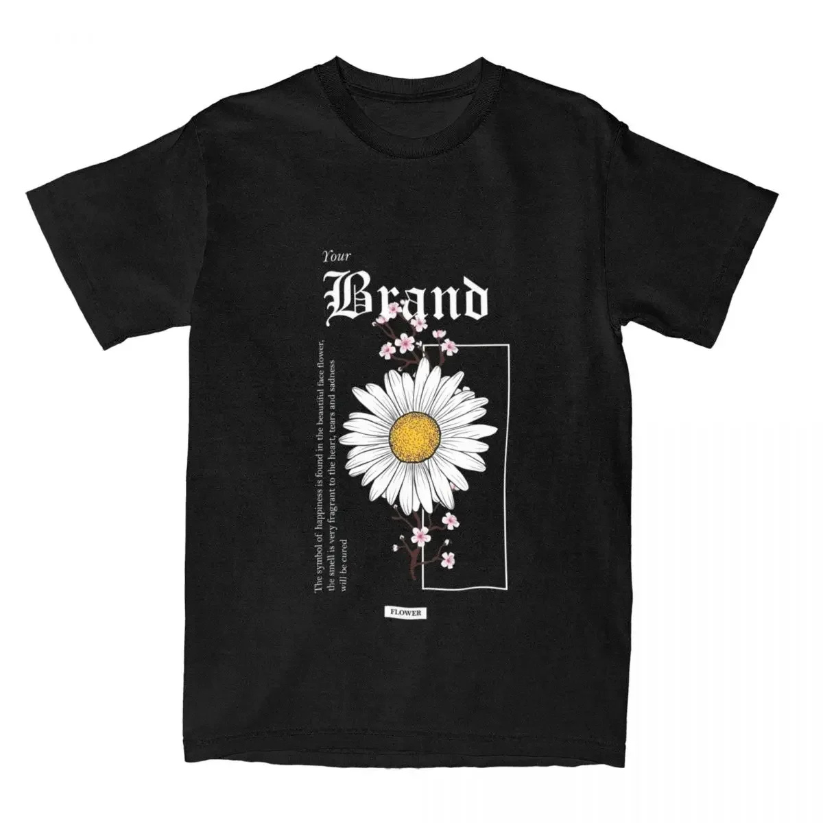 Mens T-Shirt Daisy T Shirts Harajuku Japanese Cherry Beach Tee Shirt Streetwear Custom DIY Pure Cotton Tops Plus Size