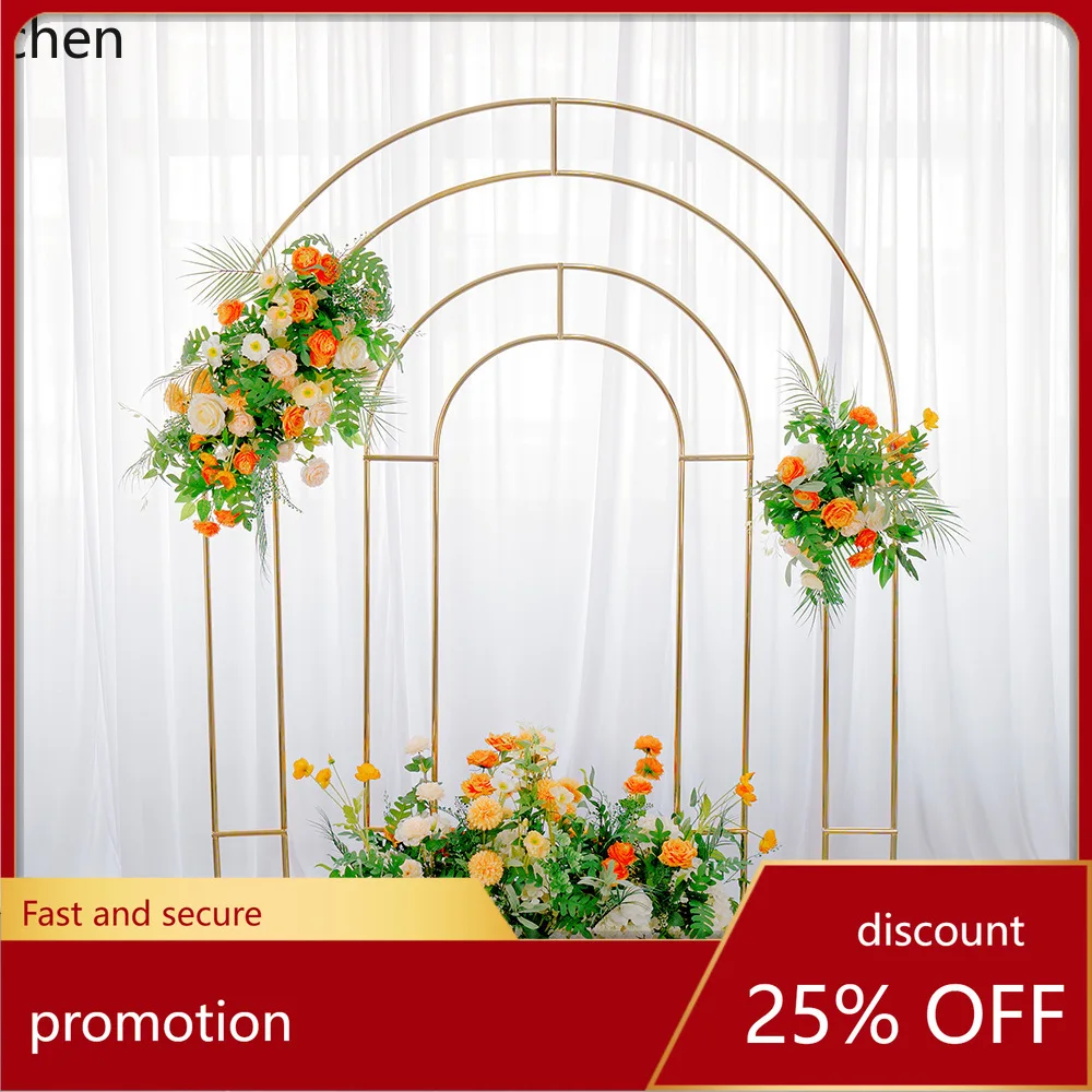 

YFY Iron Art Arch Background Decoration Iron Frame Internet Balloon Check-in Decoration Background Wall Electroplating gold