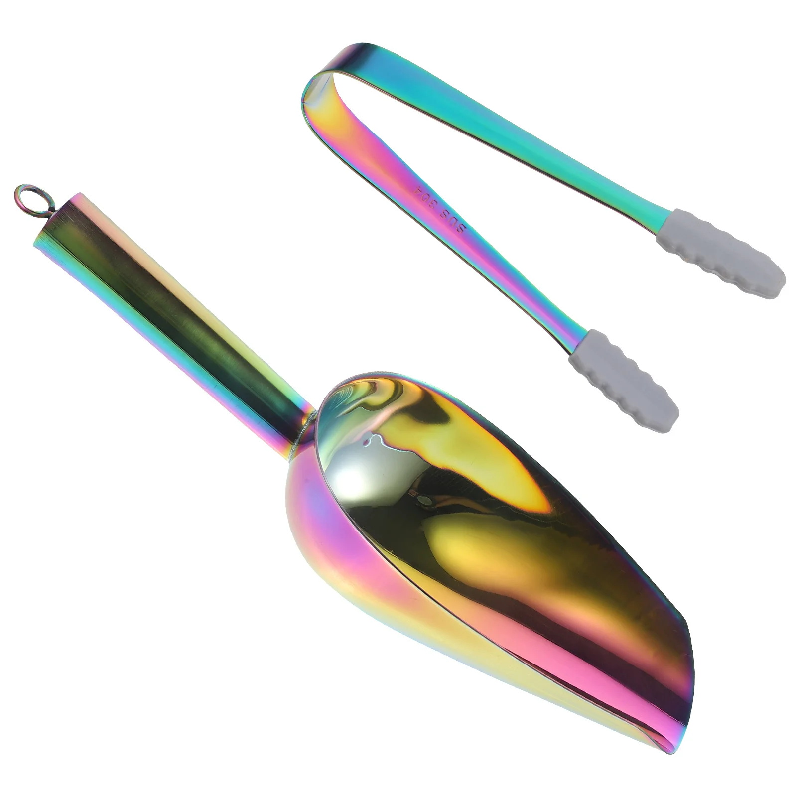 

1 Set Stainless Steel Ice Tong With Silicone Grip Anti-Slip Ergonomic Design For Kitchen Bar Restaurant Ice Cube Scoop Tool