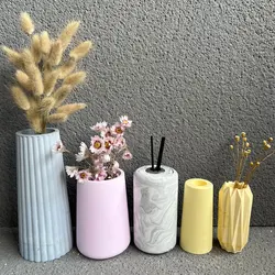 Aromatherapy Stick Container Plaster Mold Concrete Vase Flower Arranger Epoxy Pen Holder Casting Silicone Molds DIY Home Decor