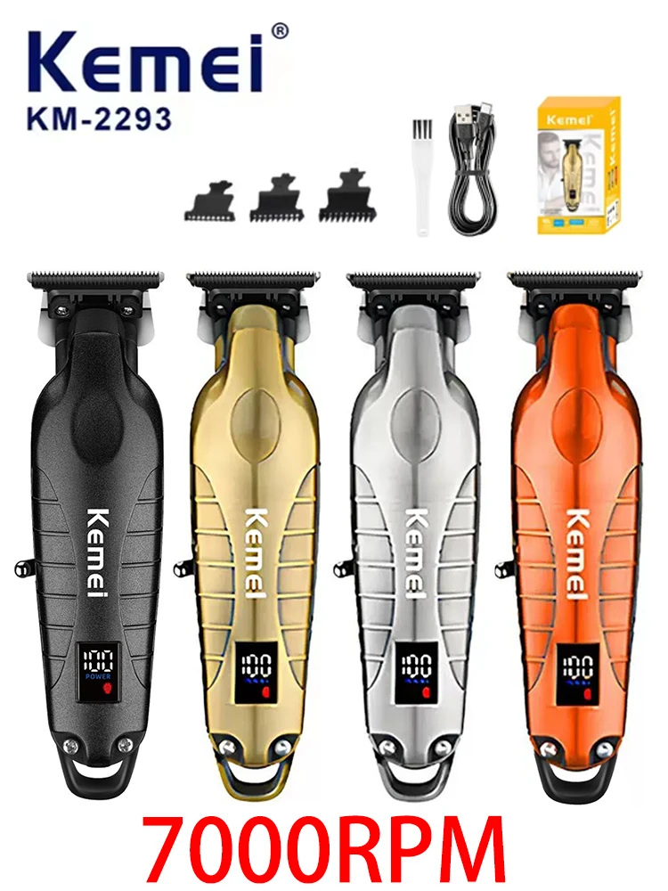 Kemei KM-2293 Originele elektrische tondeuse Oplaadbare tondeuse LCD-scherm Kapper Professionele snijmachine - afbeelding 2