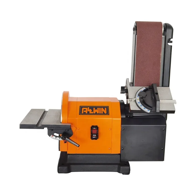 Directly motor drive belt disc sander bench top 500W wide sanding belt disc sander