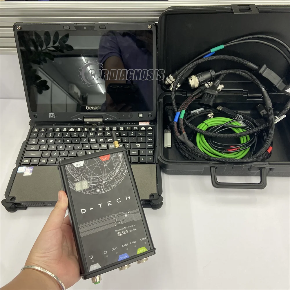 كمبيوتر محمول getac متوافق مع deutz decom FAHR Serdia 4.0 EOL dongle D-Tech SDF شاحنة جرار 4 × CAN K/ L-Line أداة الآلات