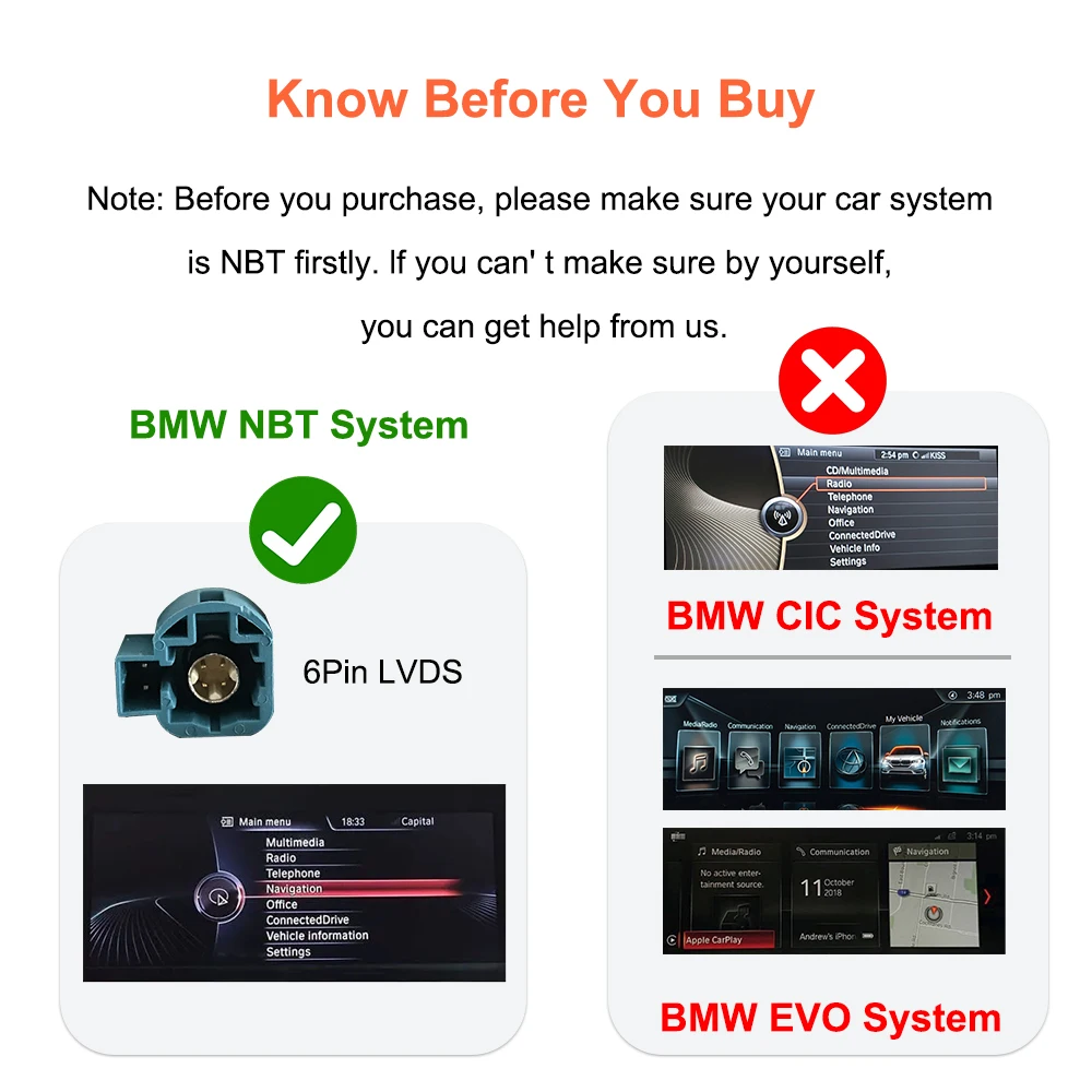 Bonroad-مشغل أندرويد لاسلكي لبي دبليو ، نظام NBT ، سلسلة 1 2 3 4 5 ، X1 X3 X4 X5 F20 F21 F30 F31 F34 F10 F48 F25 F26 F15 F60 F10 #4