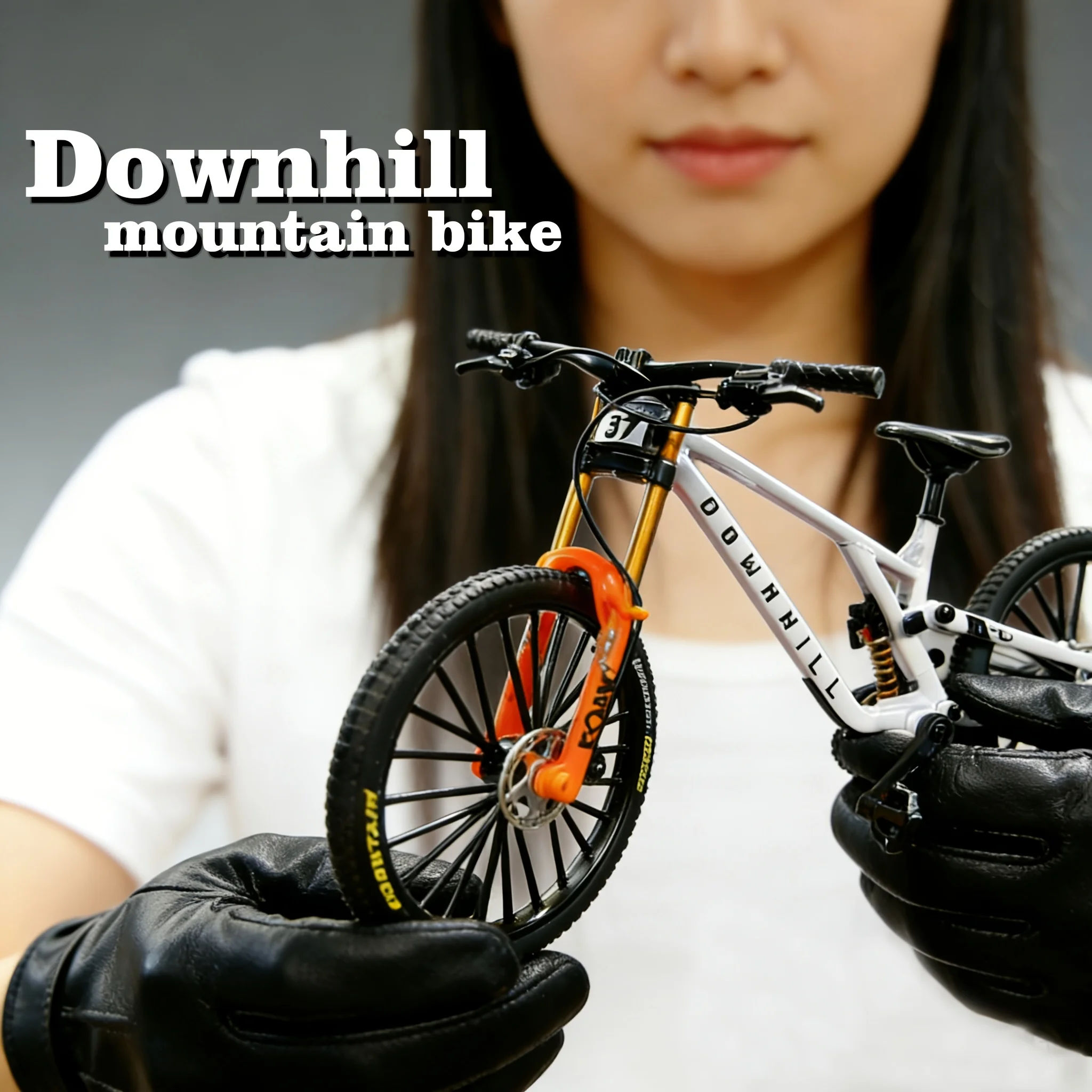 Modelo Miniatura de Bicicleta de Montanha em Escala 1:8 com Amortecedores Duplos Removíveis, Decoração de Mesa, Presente para Entusiastas de Bicicletas