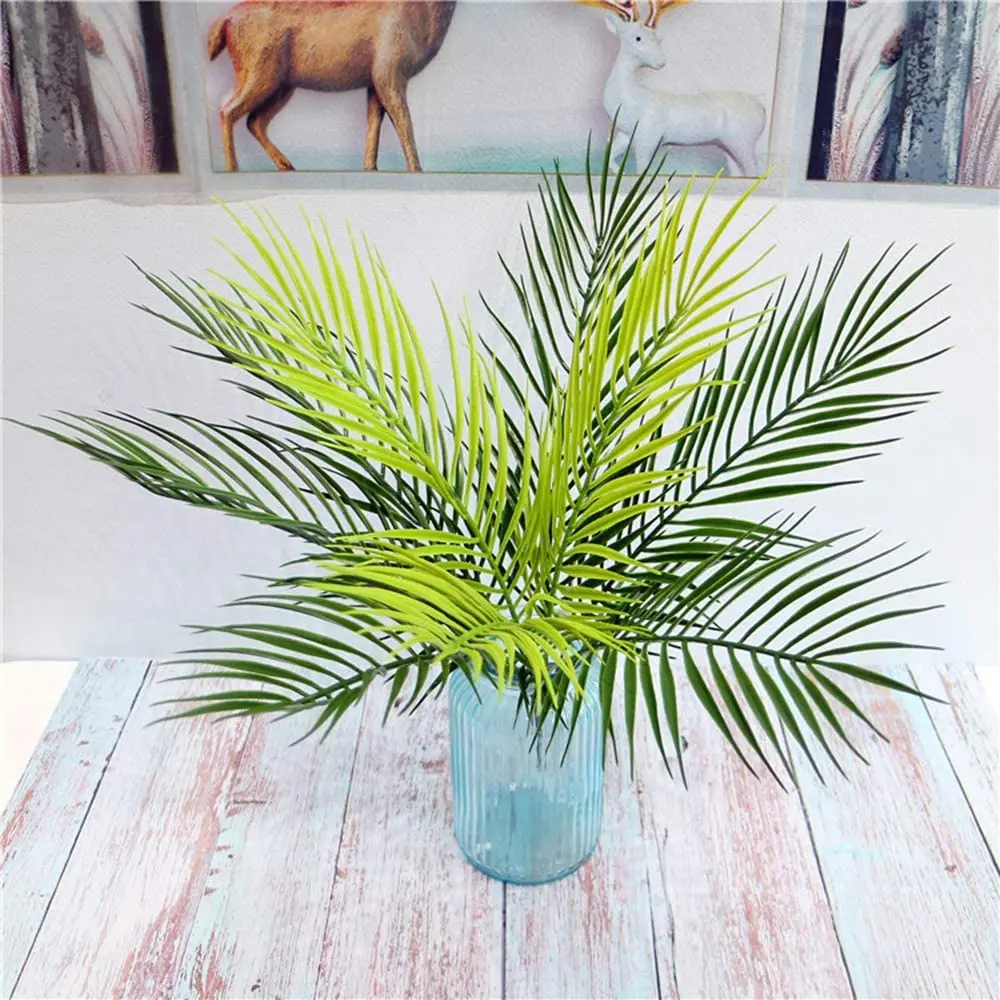 Palmeira Artificial Deixa Plantas, Fronds do falso, Grandes Plantas Tropicais, Planta de Verdura para Festa Havaiana, 12Pcs