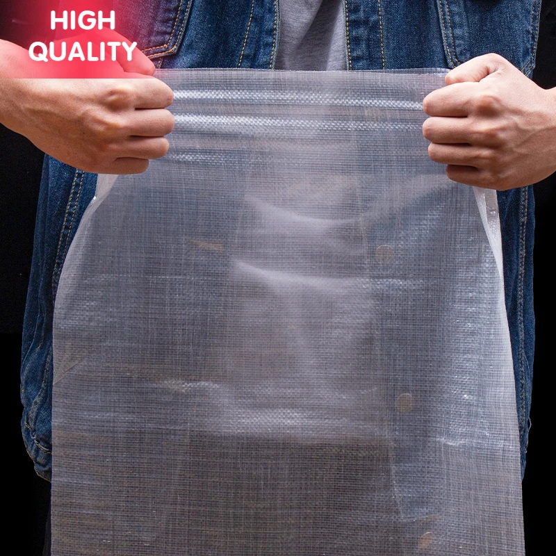 10pcs Durable  Clear Pp Woven Bag Transparent Pp Woven Sacks Food Packing Rice Storage Wholesale Factory Price