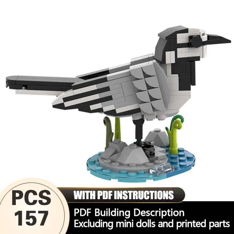 

Creators Animal Series Model MOC Building Bricks White Wagtail Modular Technology Gifts Holiday Assemble Children Toys Suit