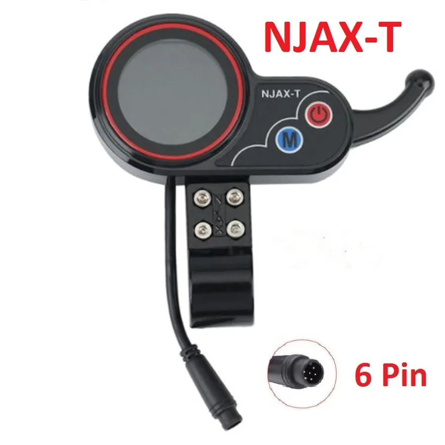 NJAX-T Throttle Accelerator Speed Adjustable Electric Scooter Meter 6 Pin Display for Electric Scooter Dashboard