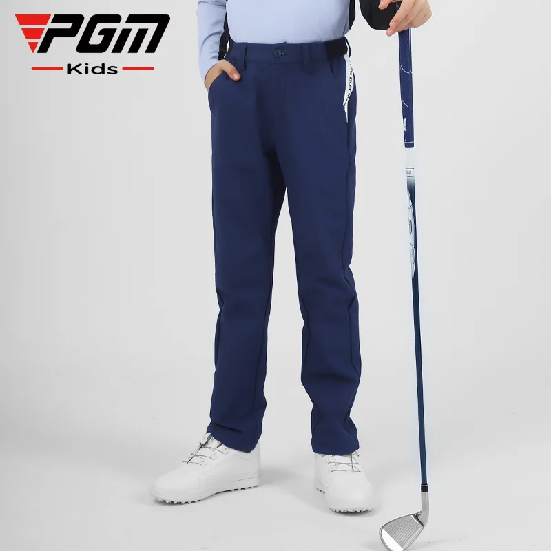 PGM Golf Boys Pants Elastic Waistband Thickened Warm Light Heat Golf Wear for Kids Autumn Winter Leisure Sports Trousers KUZ139