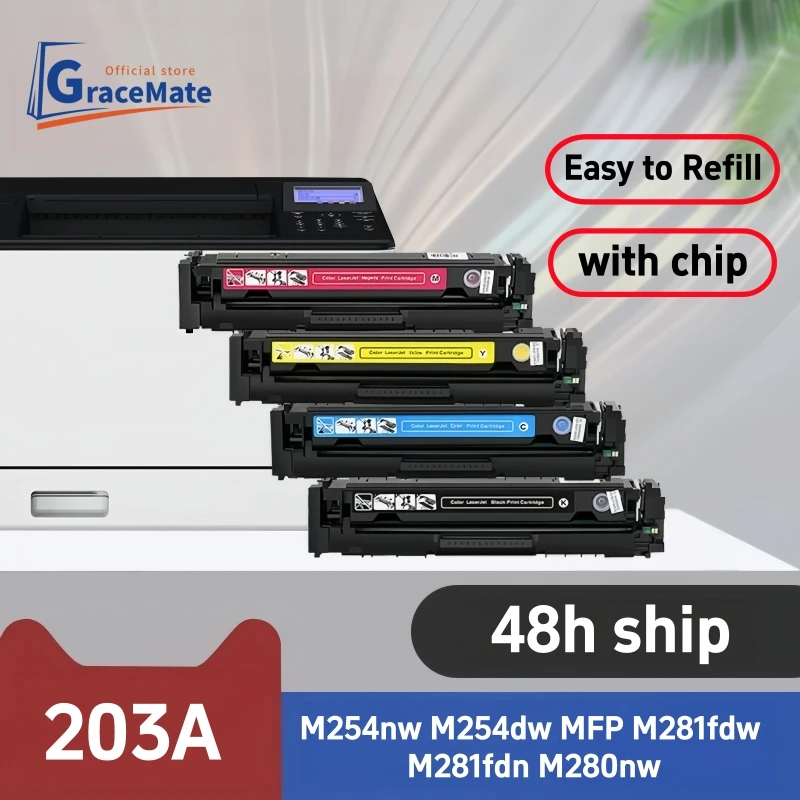 203A CF540A cf540 cf541a cf543a toner cartridge Compatible for HP LaserJe Pro M254nw M254dw MFP M281fdw M281fdn M280nw Printer