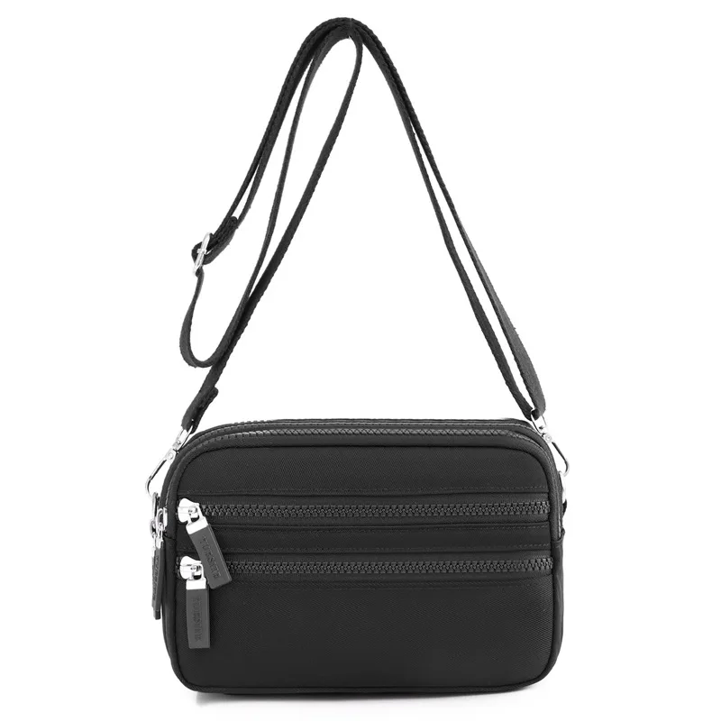 Bolsa de Ombro de Nylon Impermeável para Mulheres, Bolsa com Zíper Multi Camada Bolsas de Luxo Crossbody Messenger Bags