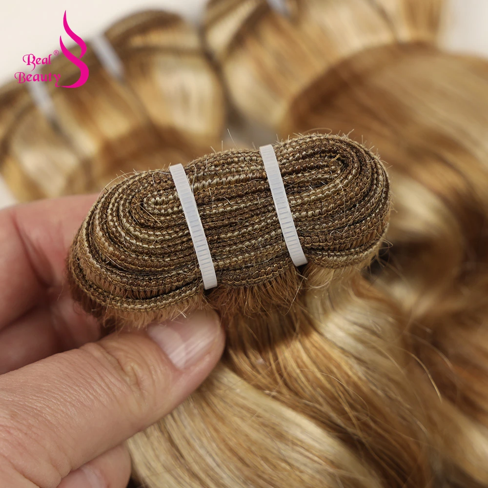 Echte Schoonheid Platina Blonde Braziliaanse Lichaam Wave Haar Weave Bundels 12 \