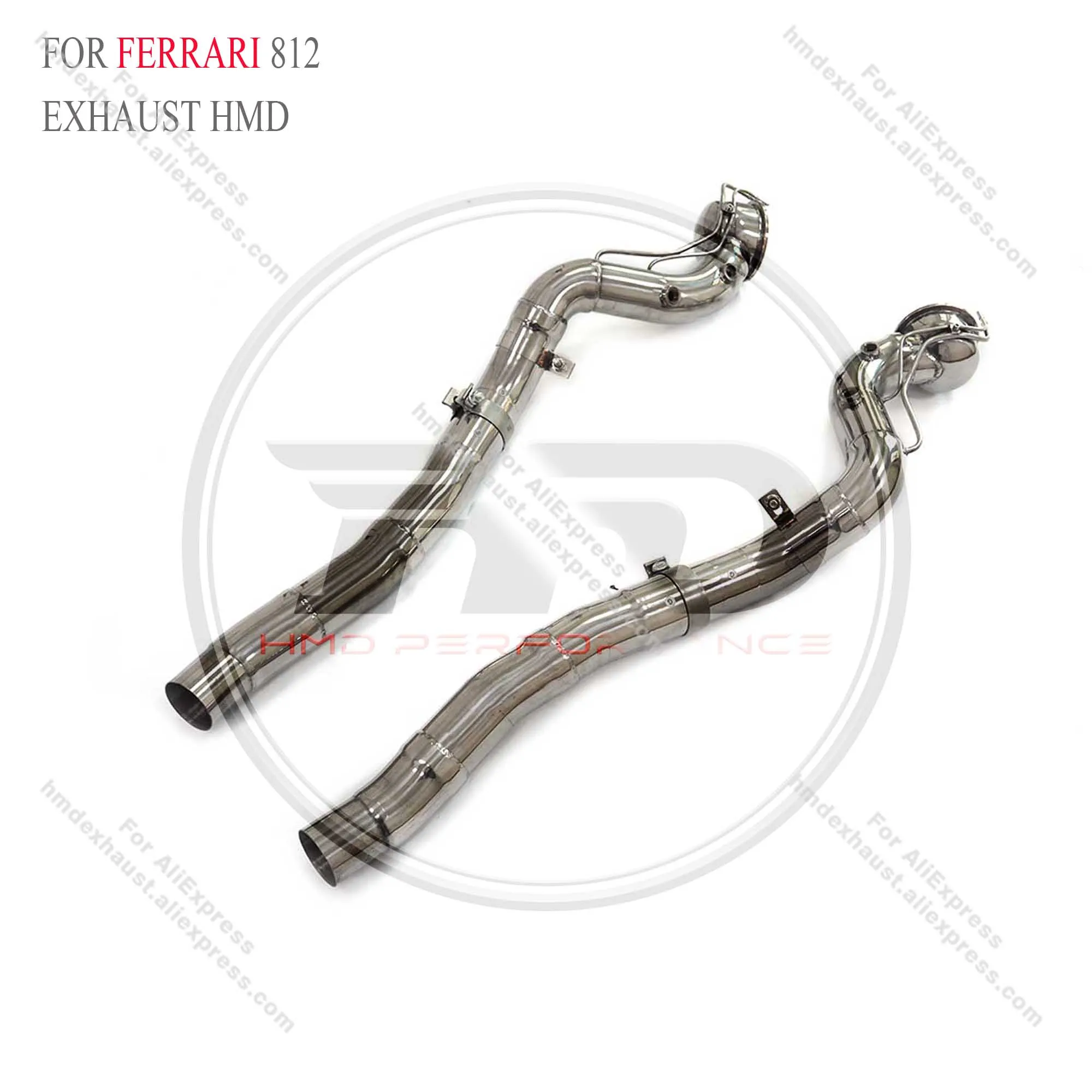 HMD Exhaust System Stainless Steel Performance Downpipe for Ferrari 812 With OPF without Heat Shield