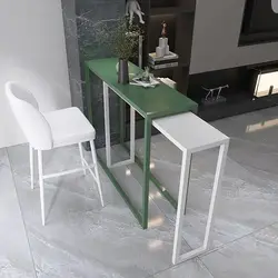 Bar table home balcony leisure narrow long table against the wall milk tea shop bar high table and chair entrance table.