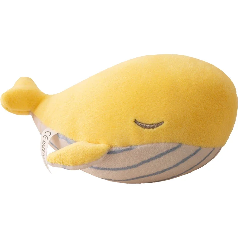 Little Whale Pendant Soft Plush Toy Stuffed Colorful Cartoon Animal with Metal Ring Keychain Schoolbag Backpack Accessory Gift