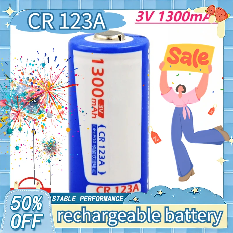 

Large Capacity 1300mAh 3V CR123A Rechargeable Battery Lithium-ion Battery for Polaroid Night Vision Device Laser Pointer Bateria