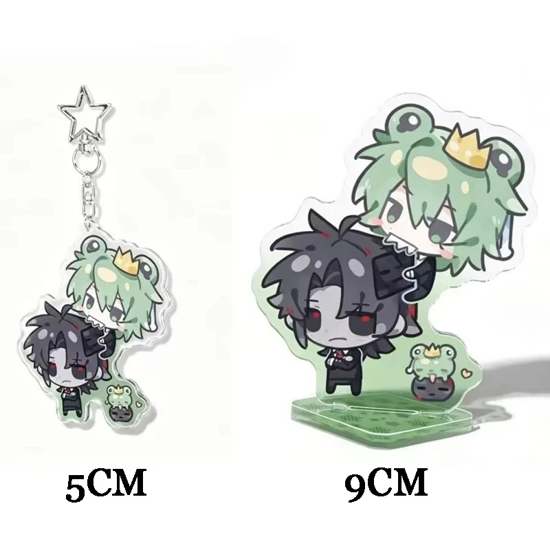 Game Froggy Grox Cosplay Standing Plate Keychain Kawaii Figure Stand Keyring Key Chain Desktop Ornament Decoration Collect Prop