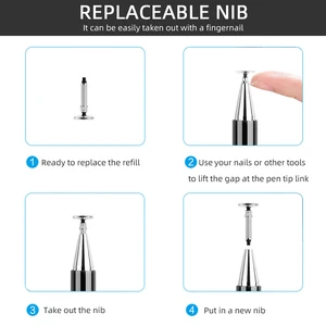 iOSアンドロイドタッチペン用の1スタイラスペンの3インチスタイラスペンiPad samsung xiaomiタブレットスマートフォン用容量性ペンシル 6ベストセールス電話ペン-4