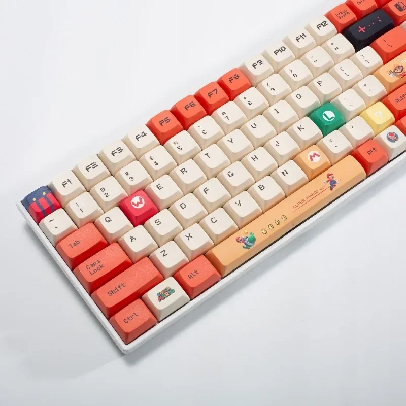 

MINISO Kawaii Cute Mario Theme Keys Anime Cap XDA Profile PBT Material Sublimation MX Switch Mechanical Keyboard Keycaps