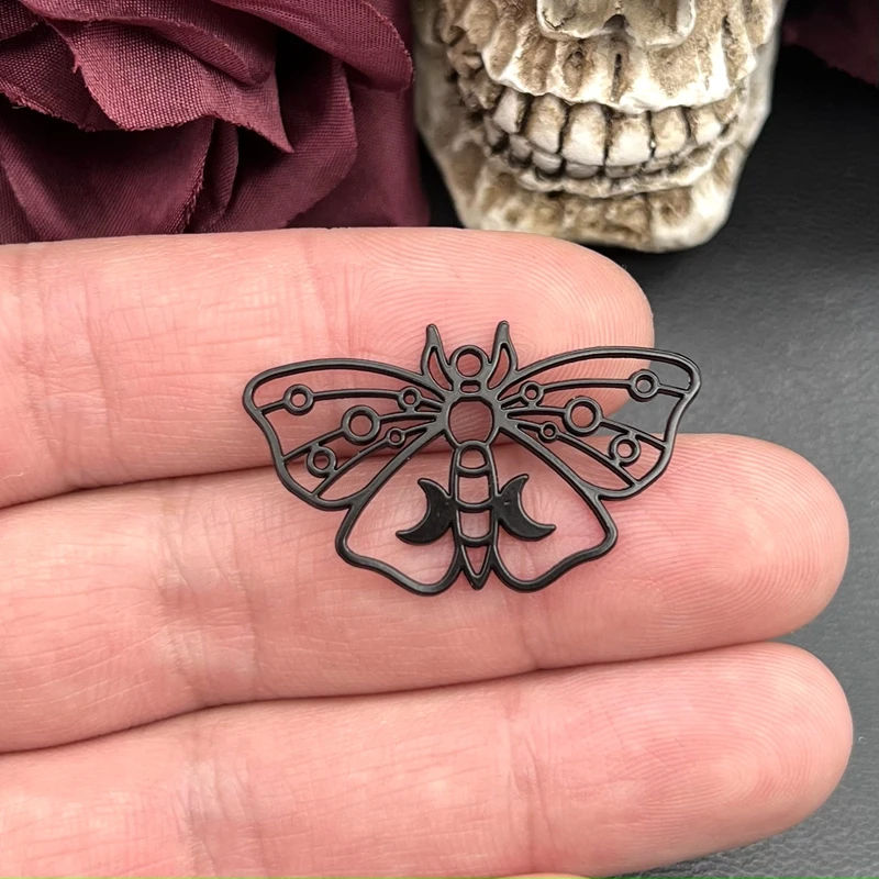 8pcs Luna Moth Charms for DIY Jewellery Making